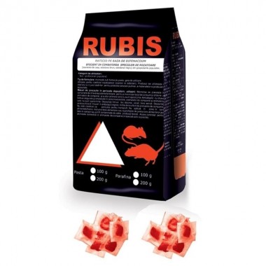 RUBIS raticid pasta rosie 10kg (10gr/plic)